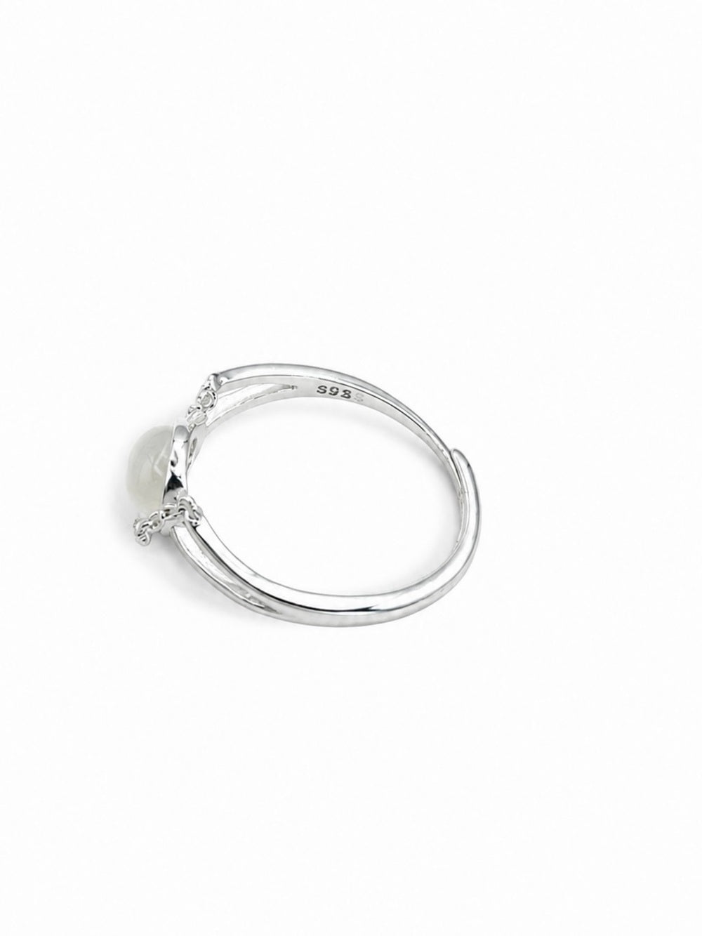 White Jade Chain Ring (S925) R91