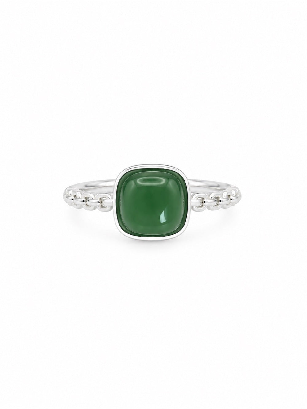 Jade Chain Link Ring (S925) R83