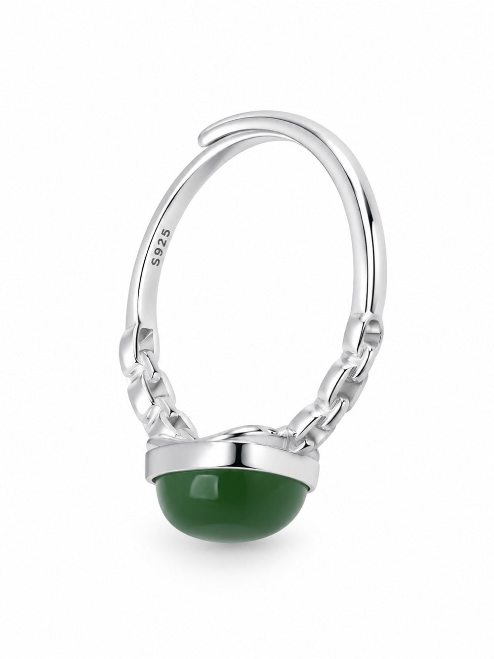 Jade Chain Link Ring (S925) R83