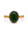Jade Brushed Gold Ring (#R72)