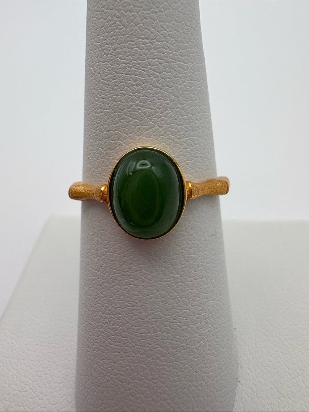 Jade Brushed Gold Ring (#R72)