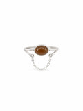Amber Jade Chain Ring (S925) R83