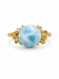 Larimar Flower Ring (#R50)
