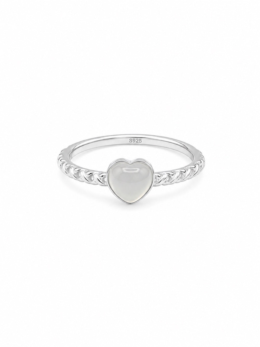 Luna Jade Heart Ring (S925) R99