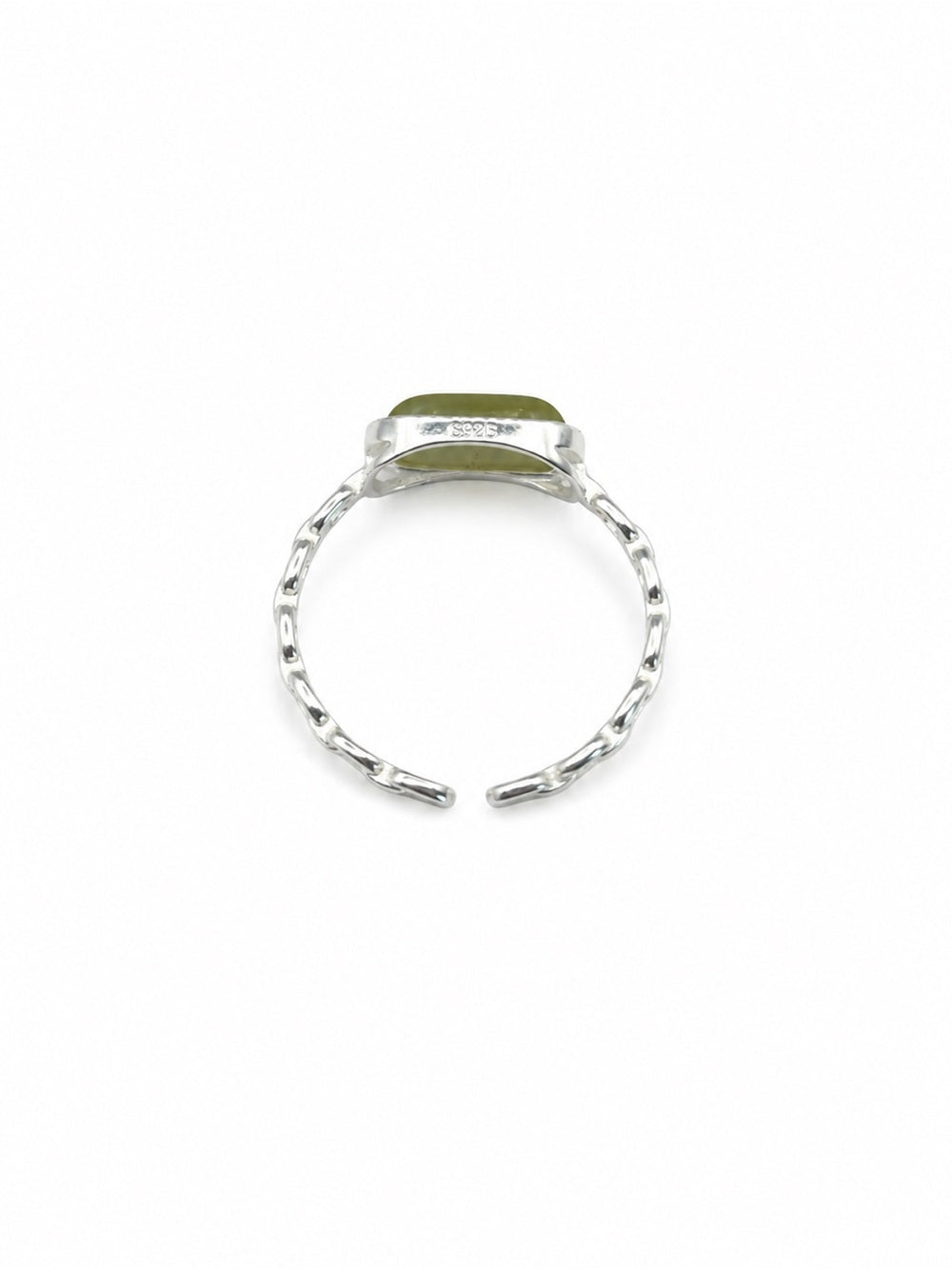 Jade Paperclip Ring (S925) R103