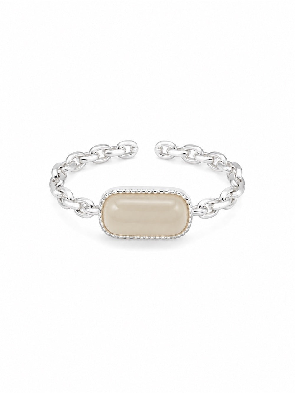 Jade Paperclip Ring (S925) R105