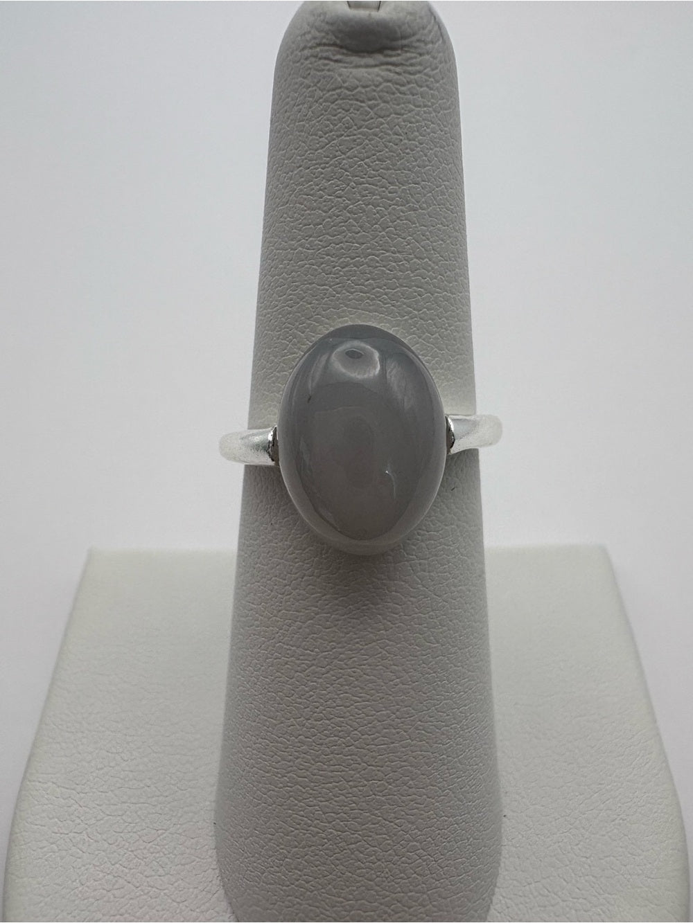 Grey Jade Oval Ring (#R68)