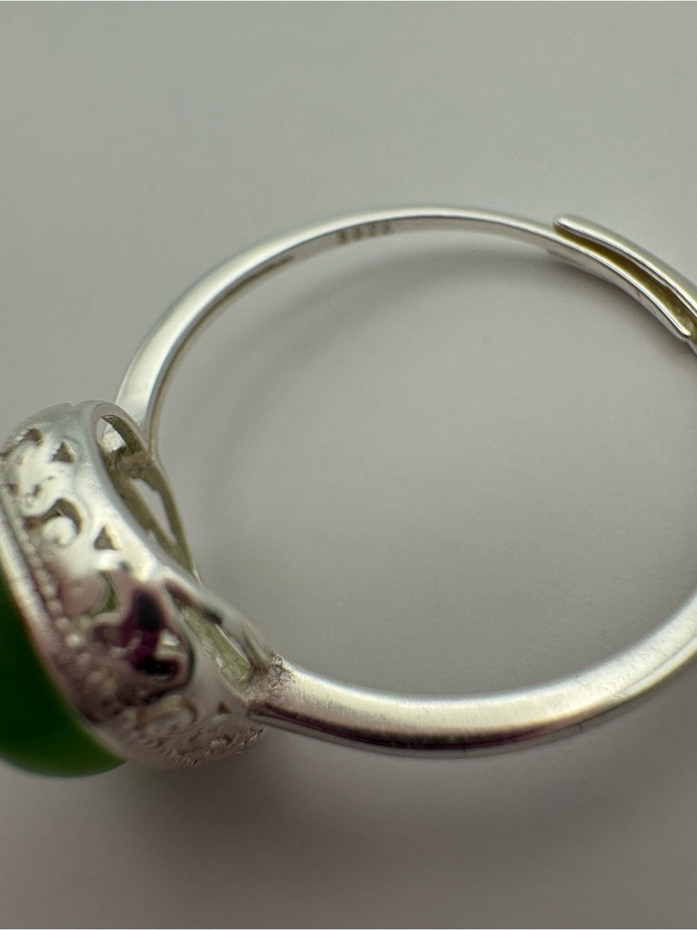 Jade Hidden Flower Ring (#R67)