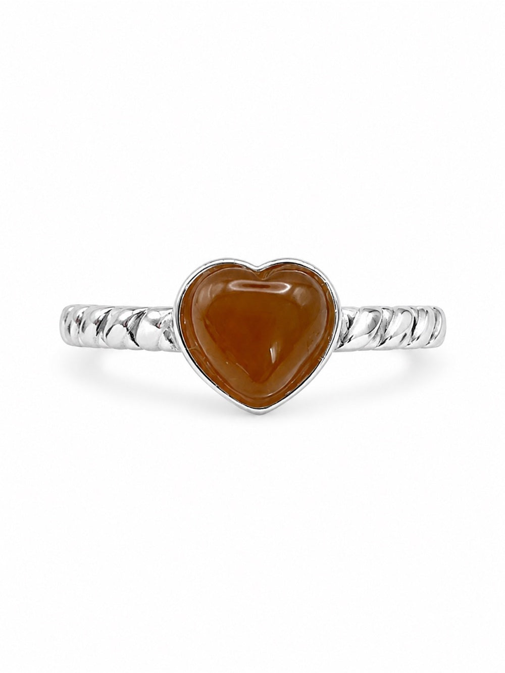 Brown Jade Heart Ring (#R54)