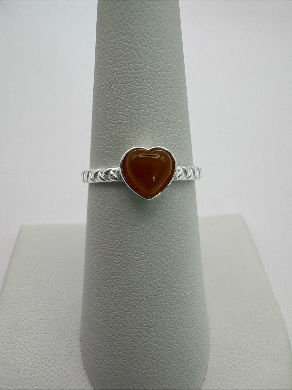Brown Jade Heart Ring (#R54)