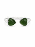 Jade Double Heart Ring (#R76)