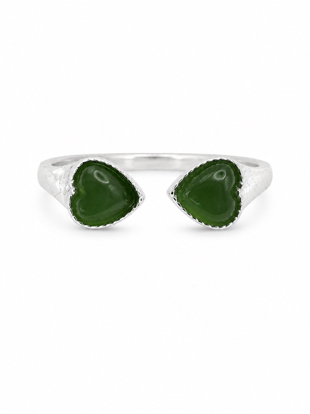 Jade Double Heart Ring (#R76)