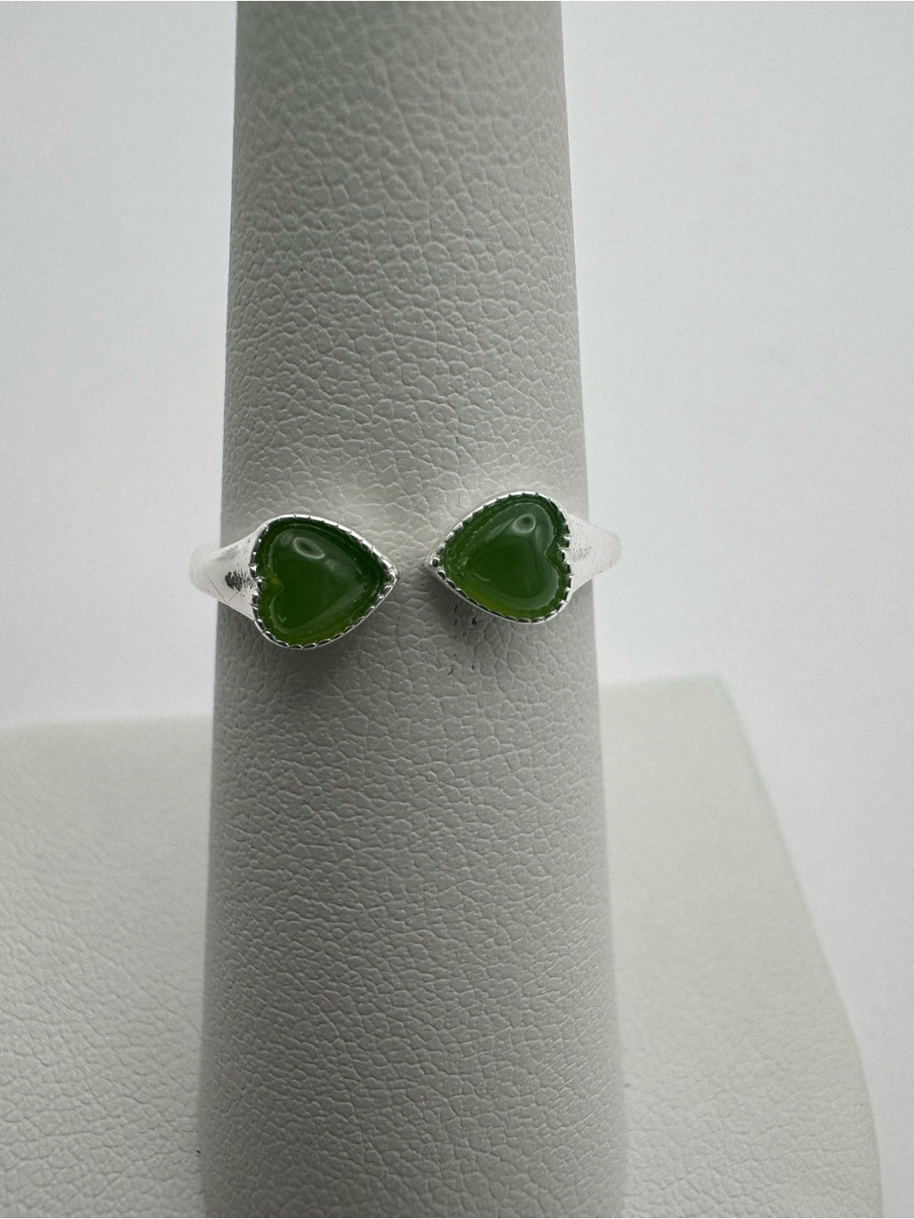 Jade Double Heart Ring (#R76)