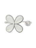 White Jade Flower Ring (#R73)