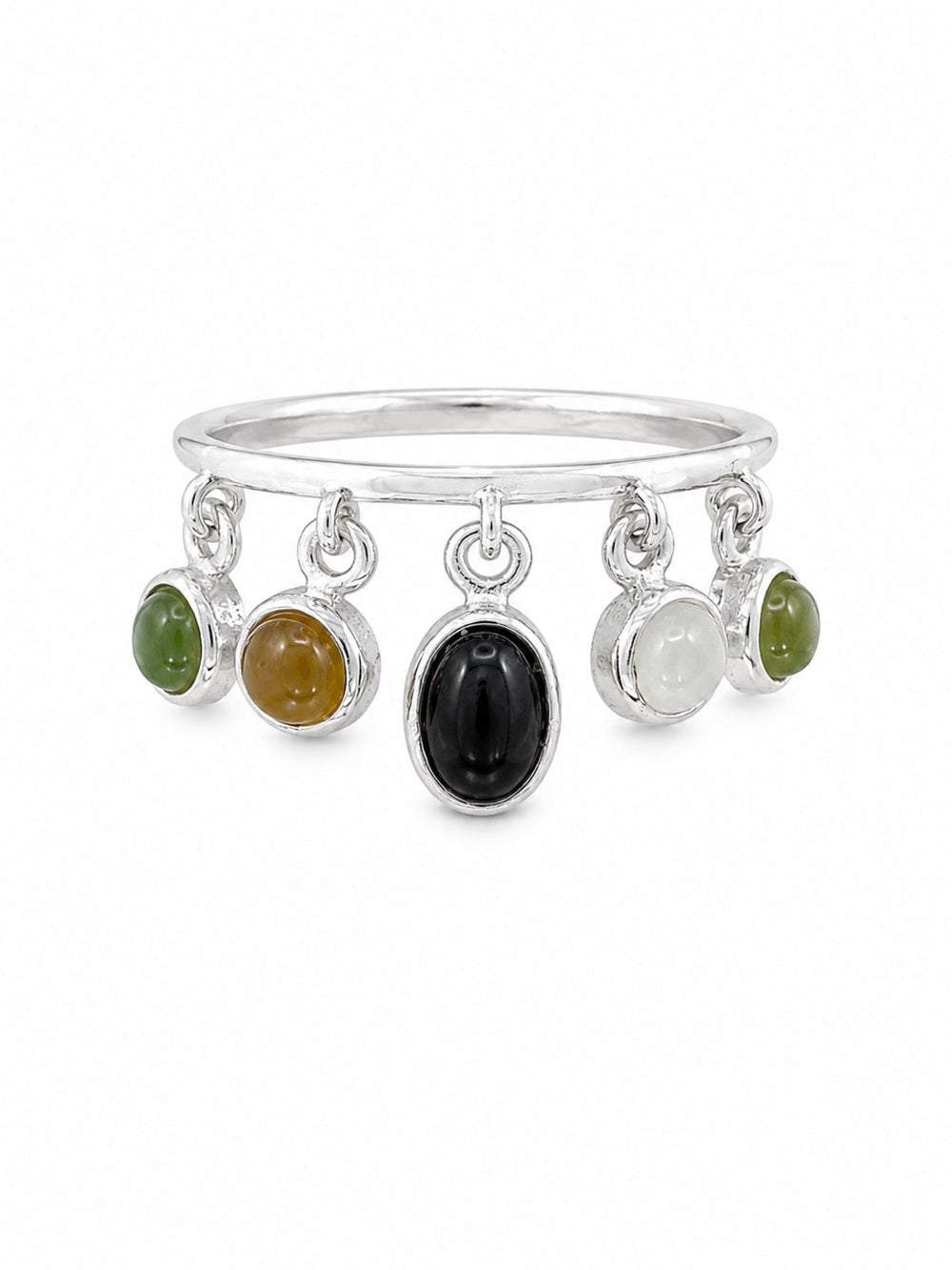 Mixed Jade Dangle Ring (#R62)