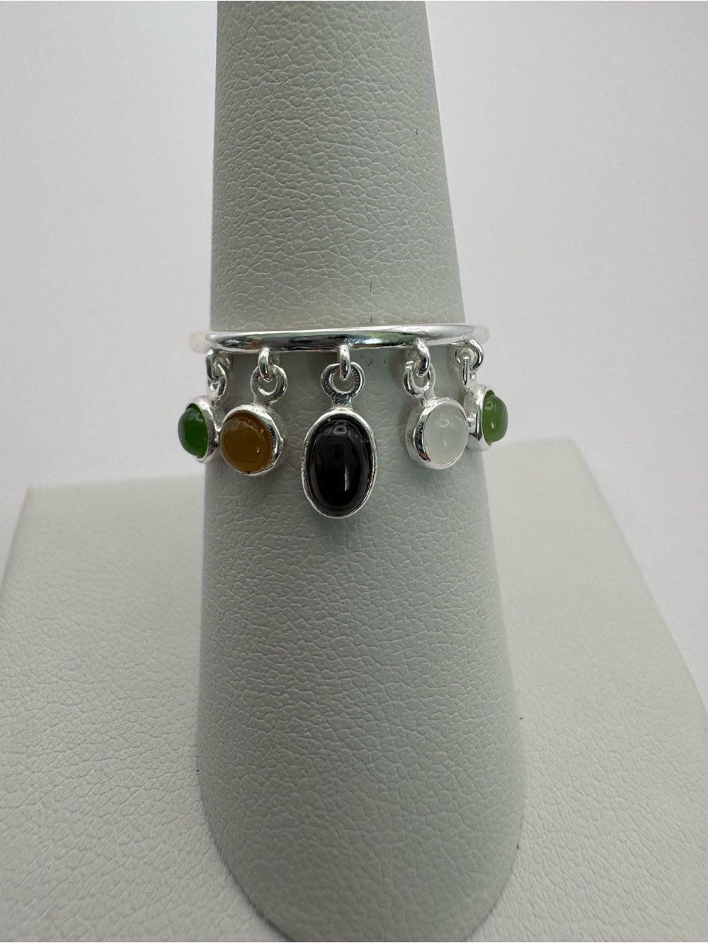 Mixed Jade Dangle Ring (#R62)