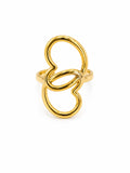 Silver Linked Hearts Ring