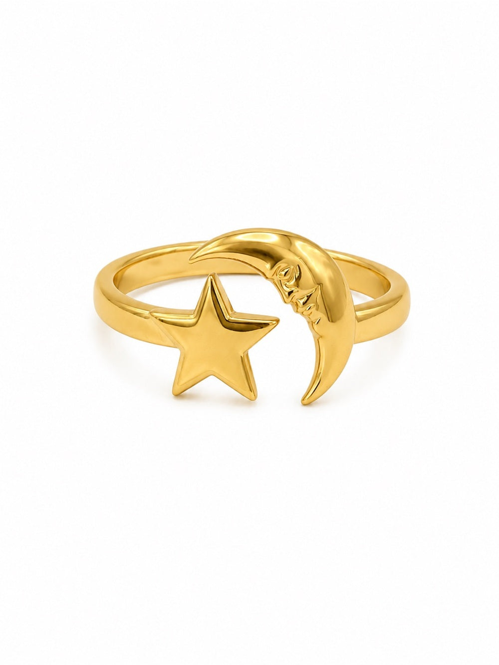 Gold Moon & Star Ring
