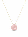 Rose Quartz Teardrop Necklace