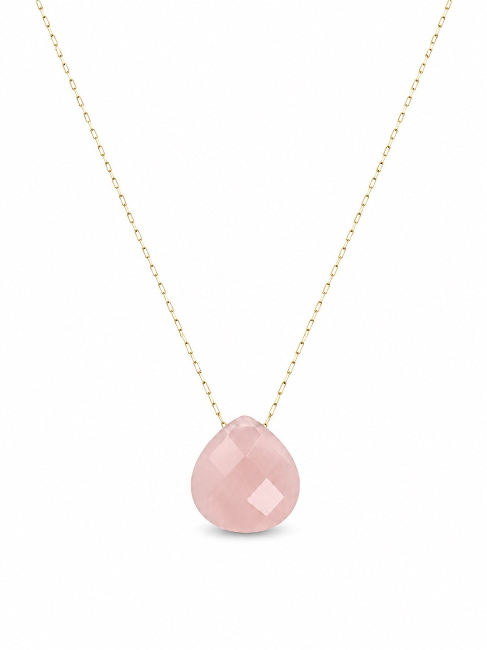 Rose Quartz Teardrop Necklace