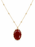 Carnelian Oval Beaded Necklace