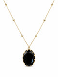 Black Onyx Oval Beaded Necklace