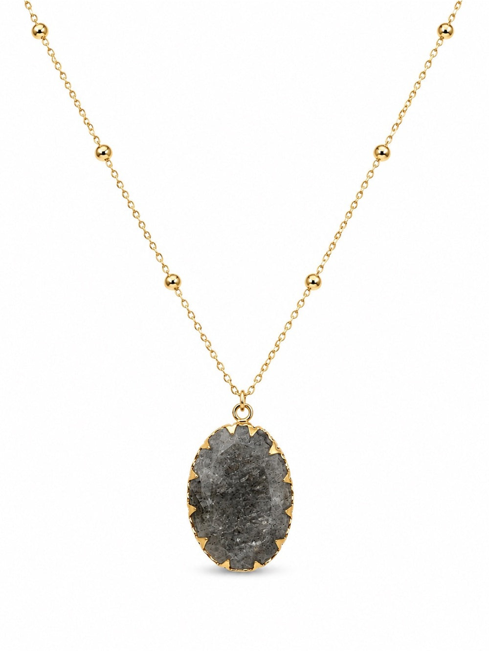 Labradorite Oval Beaded Necklace