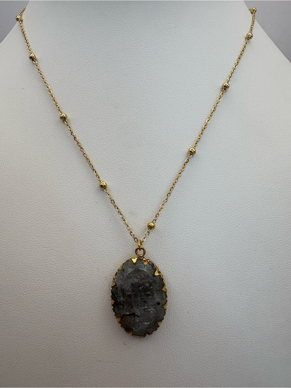 Labradorite Oval Beaded Necklace