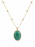 Amazonite Oval Beaded Necklace