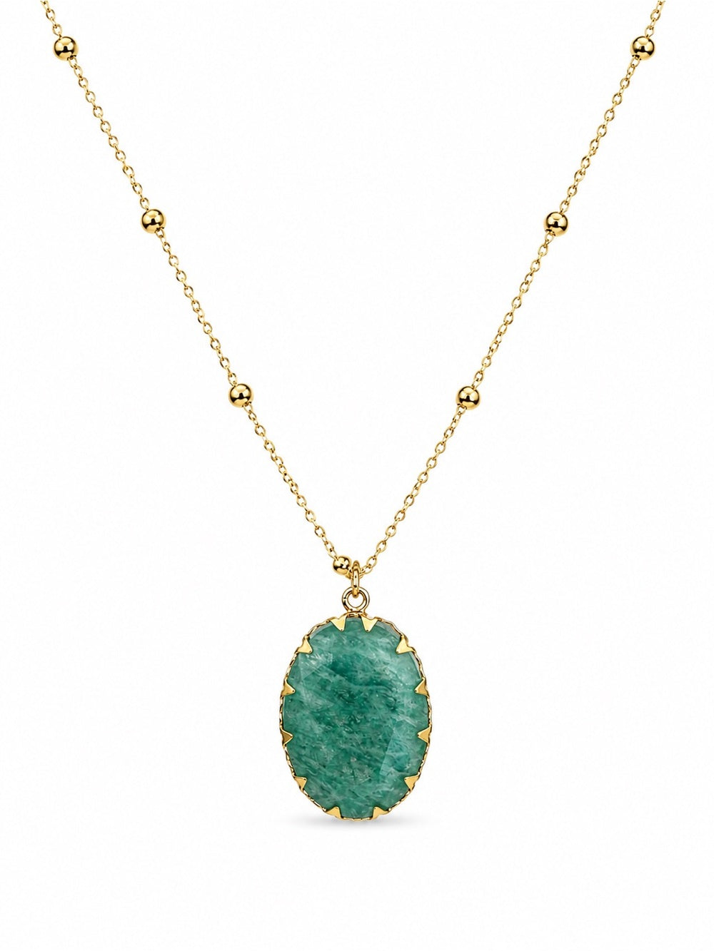 Amazonite Oval Beaded Necklace