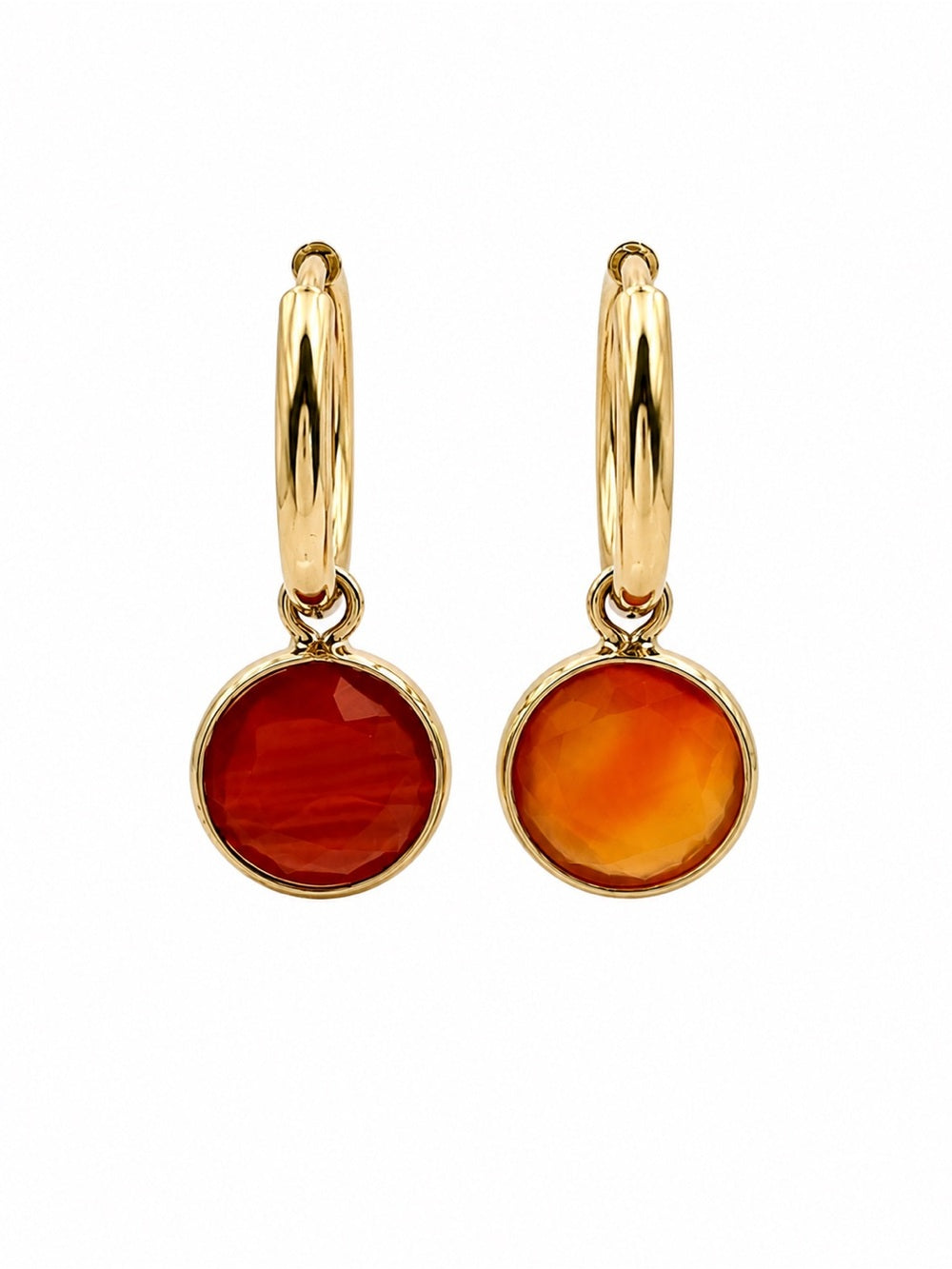 Carnelian Coin Dangle Earrings
