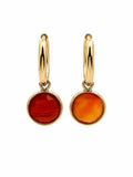 Carnelian Coin Dangle Earrings