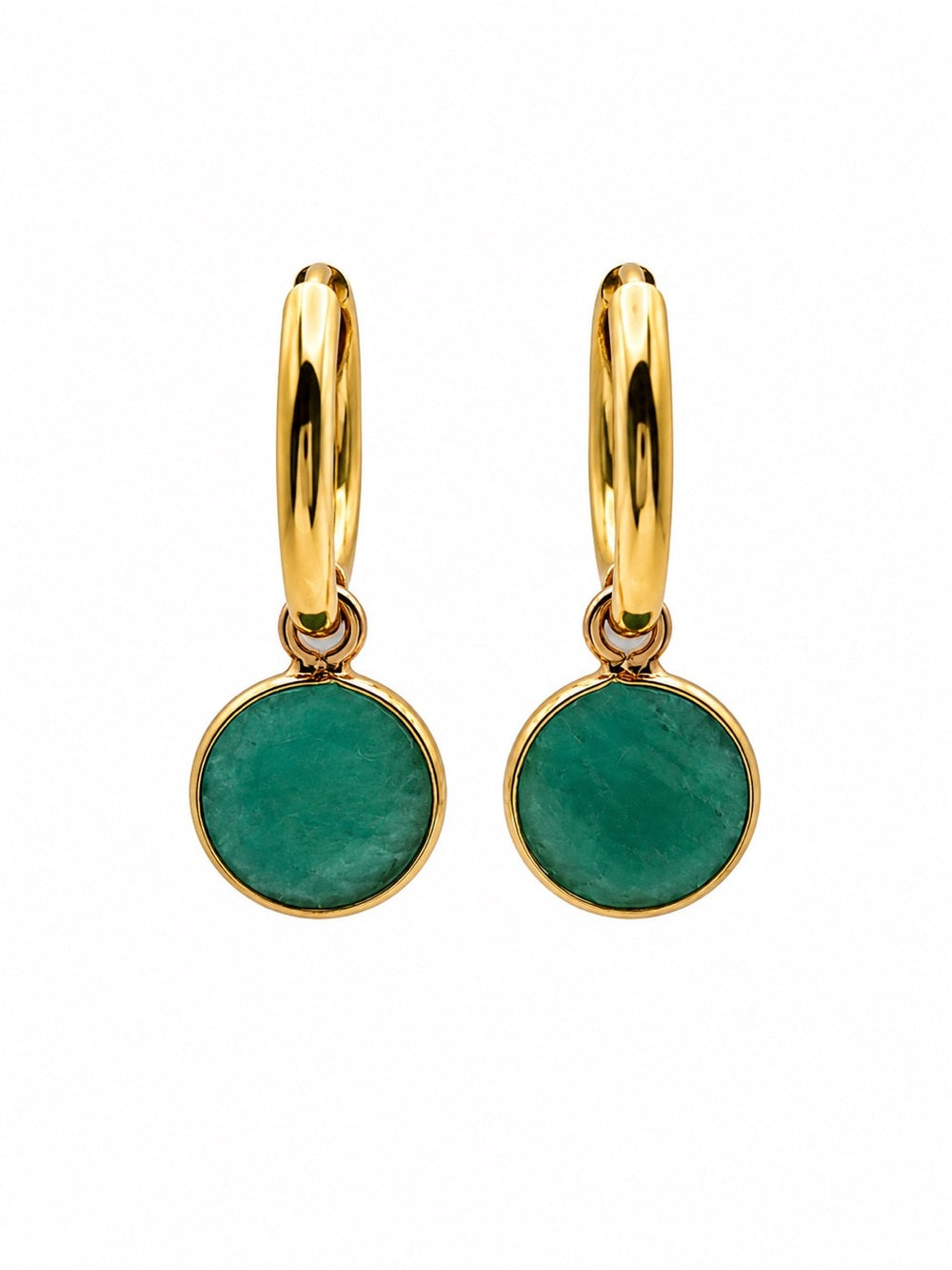 Amazonite Coin Dangle Earrings
