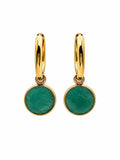 Amazonite Coin Dangle Earrings