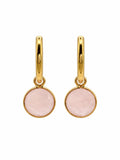 Rose Quartz Coin Dangle Earrings