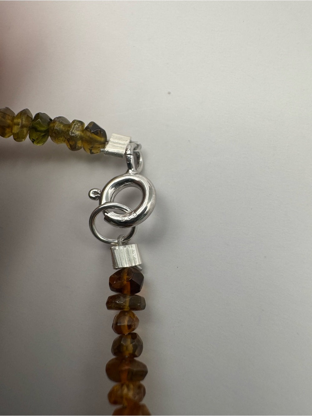 Rainbow Tourmaline Gemstone Necklace (S925)