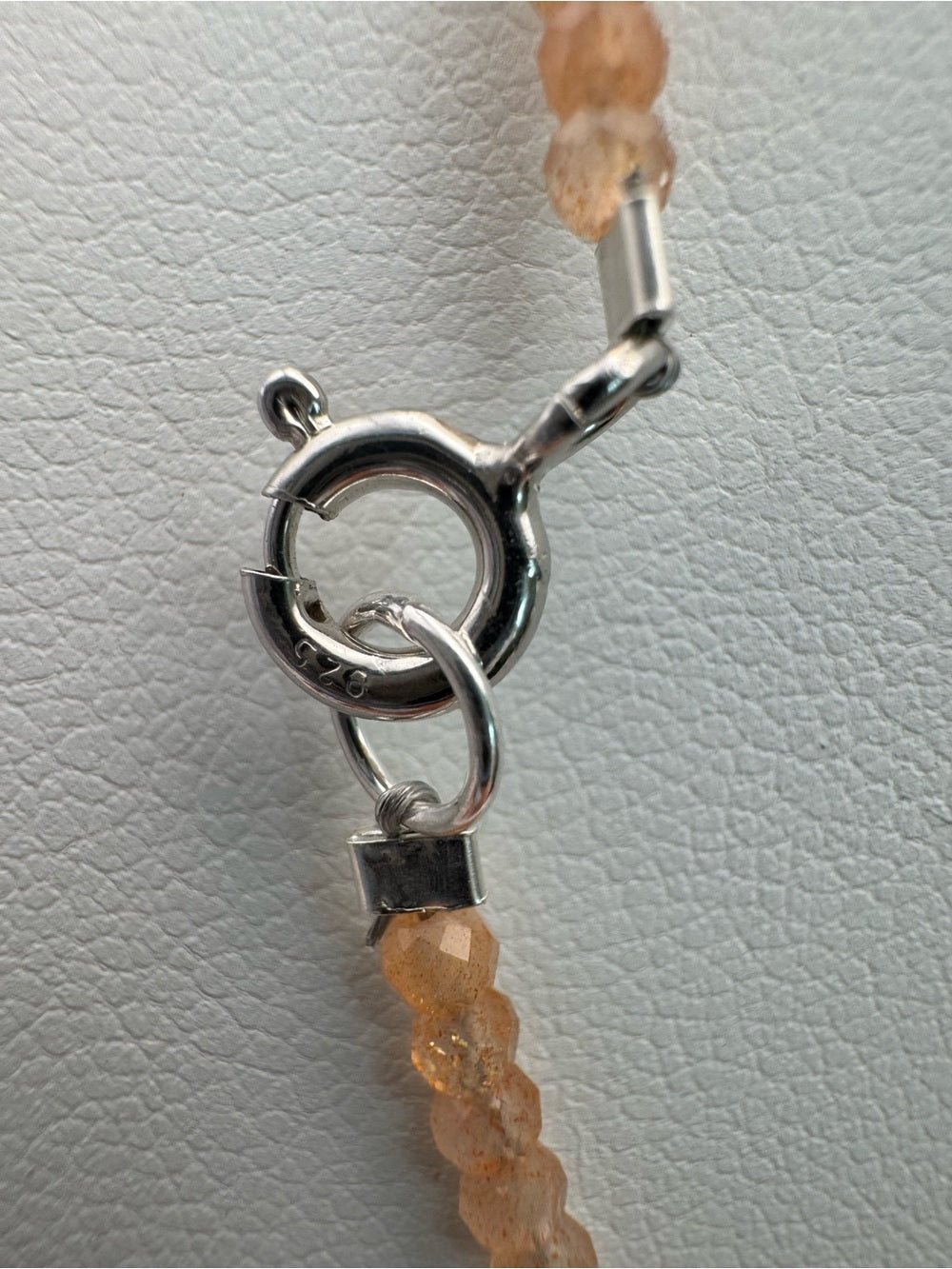 Peach Moonstone Gemstone Necklace (S925)