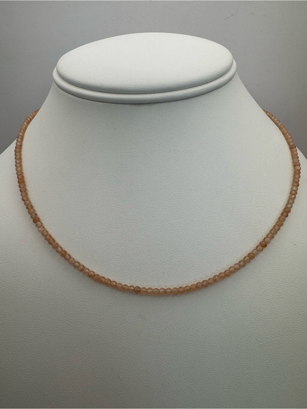 Peach Moonstone Gemstone Necklace (S925)