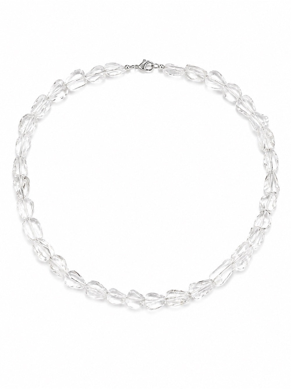 Clear Quartz Dewdrop Gemstone Necklace (S925)