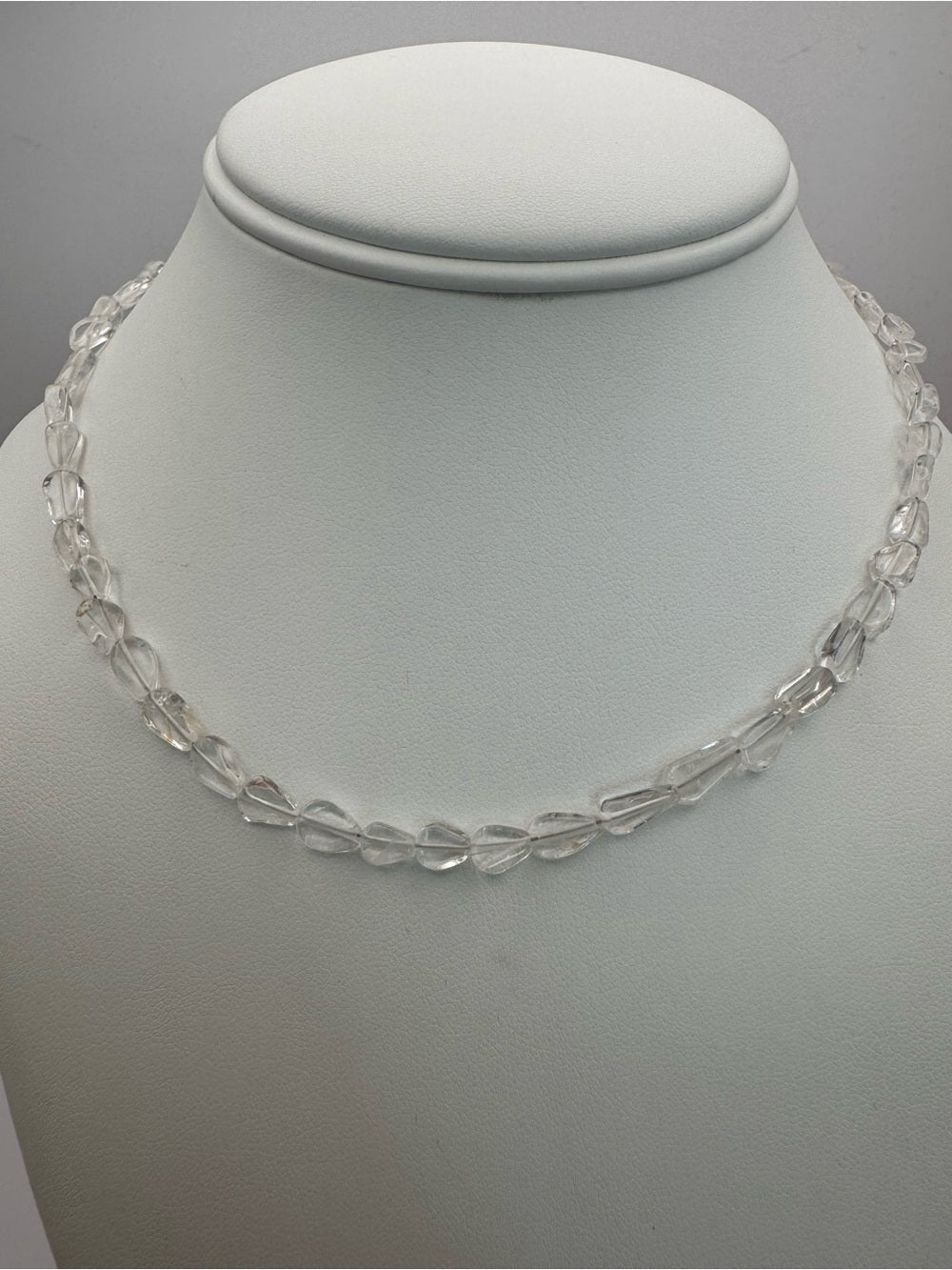 Clear Quartz Dewdrop Gemstone Necklace (S925)
