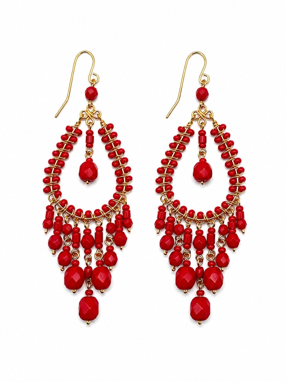Ruby Red Chandelier Earrings