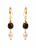 Mocha Bloom Pearl Earrings (E131)
