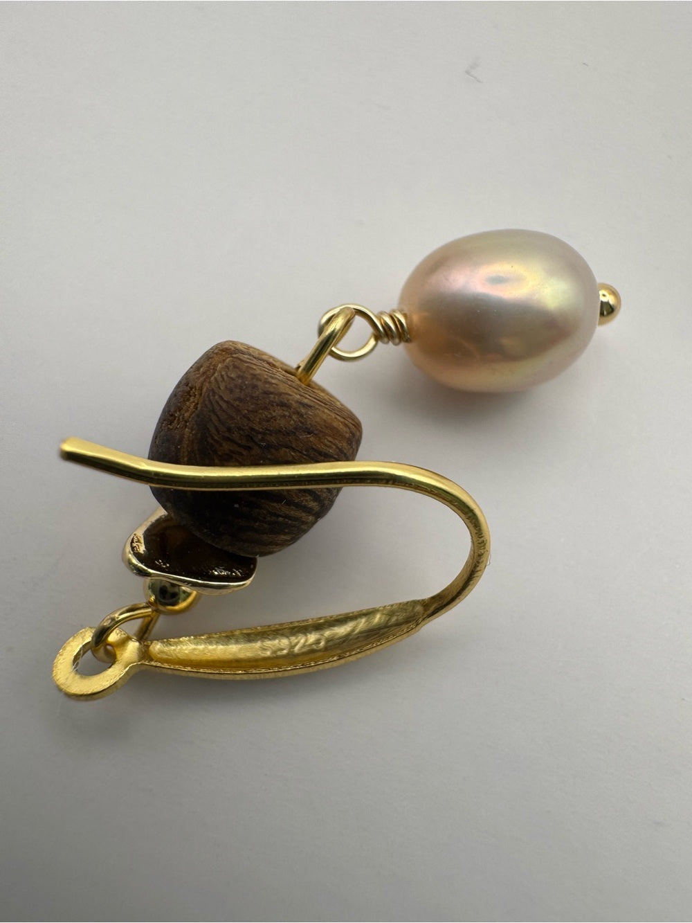 Mocha Bloom Pearl Earrings (E131)