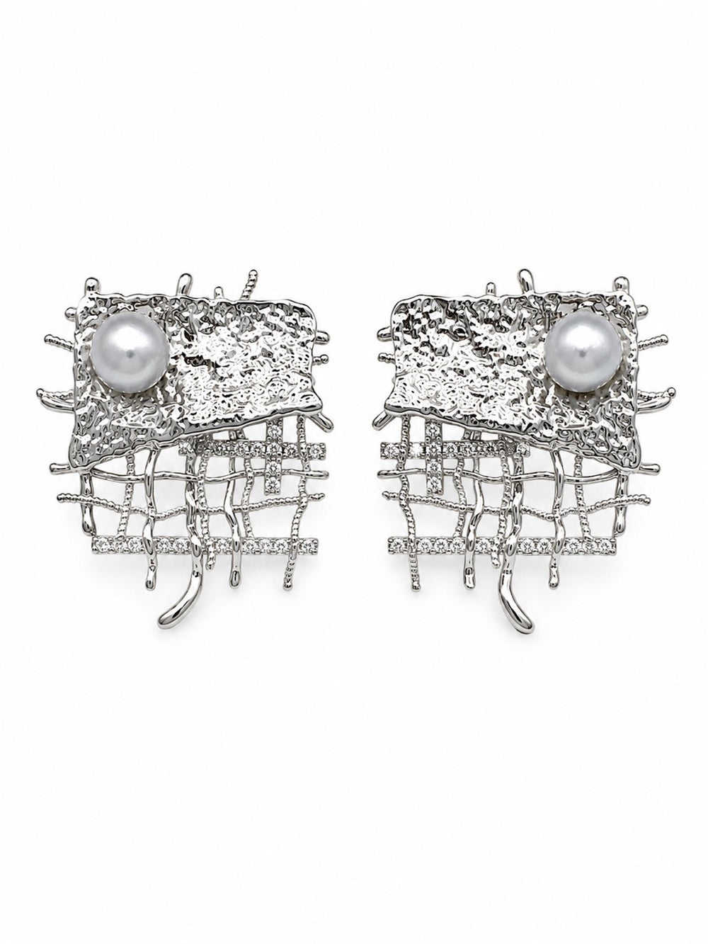 Freshwater Pearl Lace Studs (#E125)