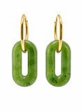 Jade Dangle Hoops (#E114)
