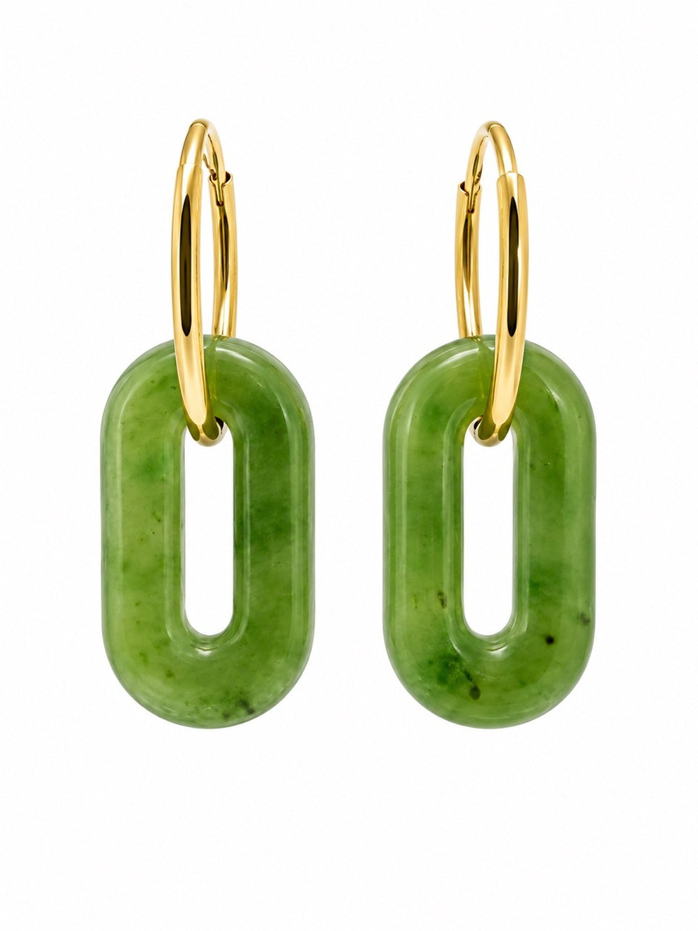 Jade Dangle Hoops (#E114)