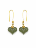 Jade Heart Earrings (#E107)