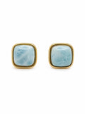 Larimar Square Studs (#E119)