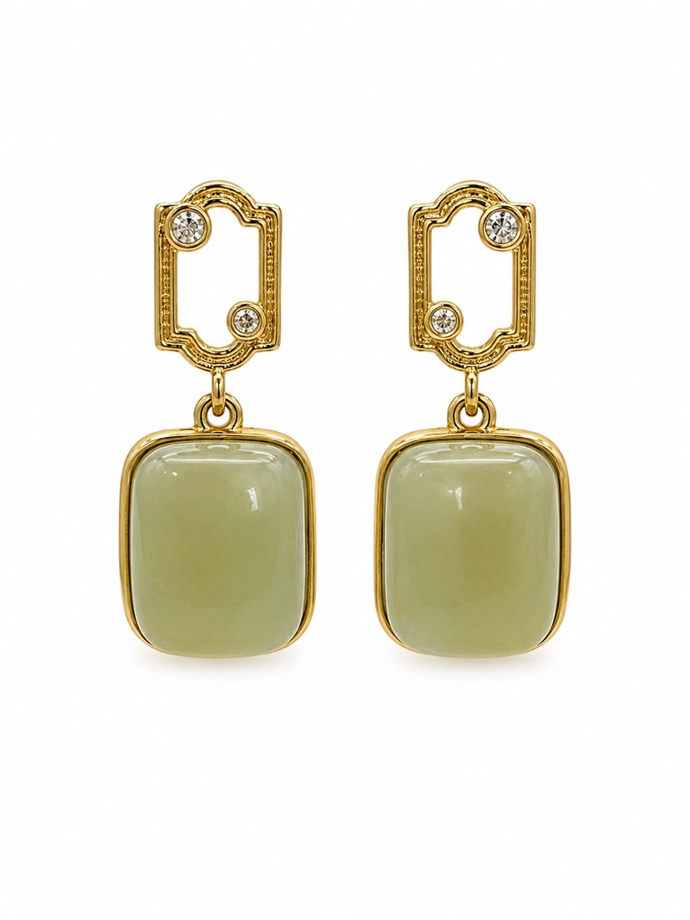 Jade Frame Earrings (#E113)