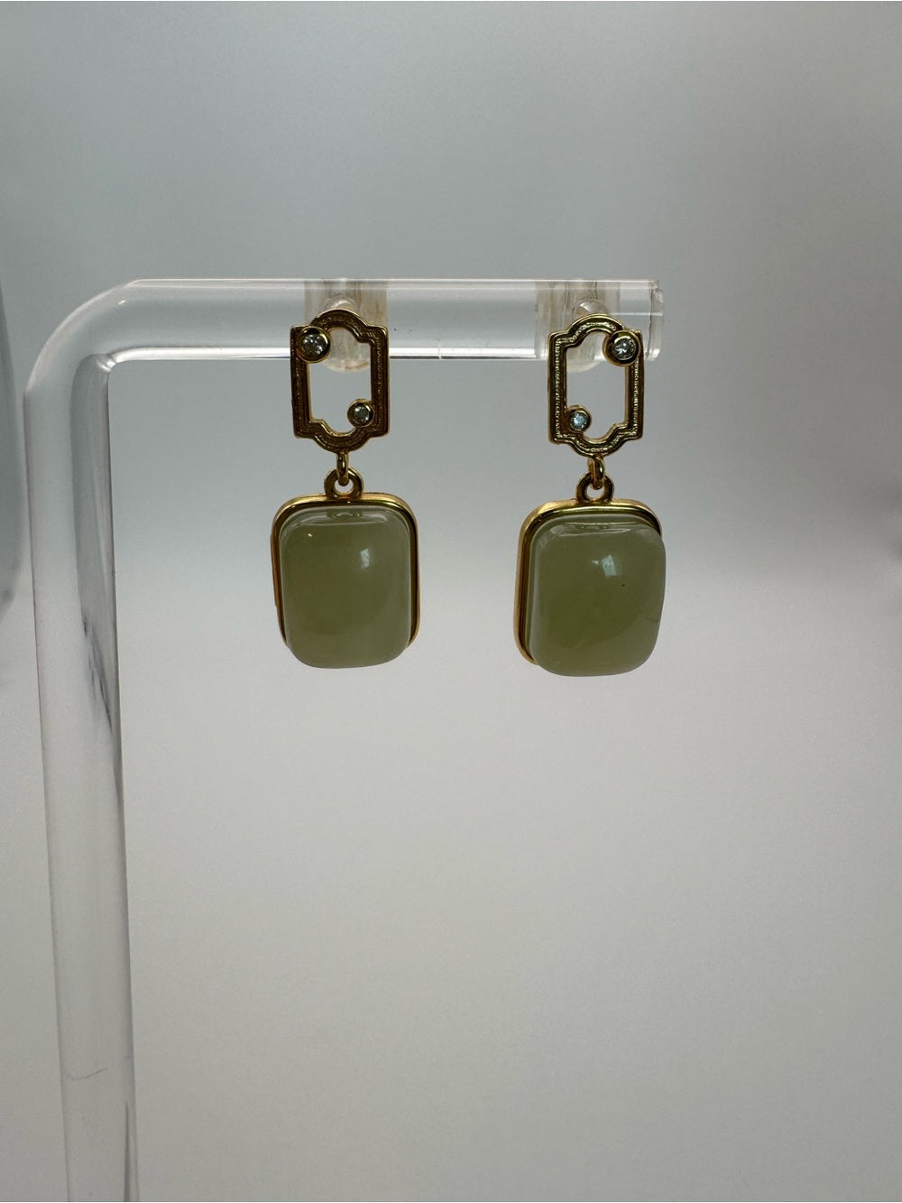 Jade Frame Earrings (#E113)